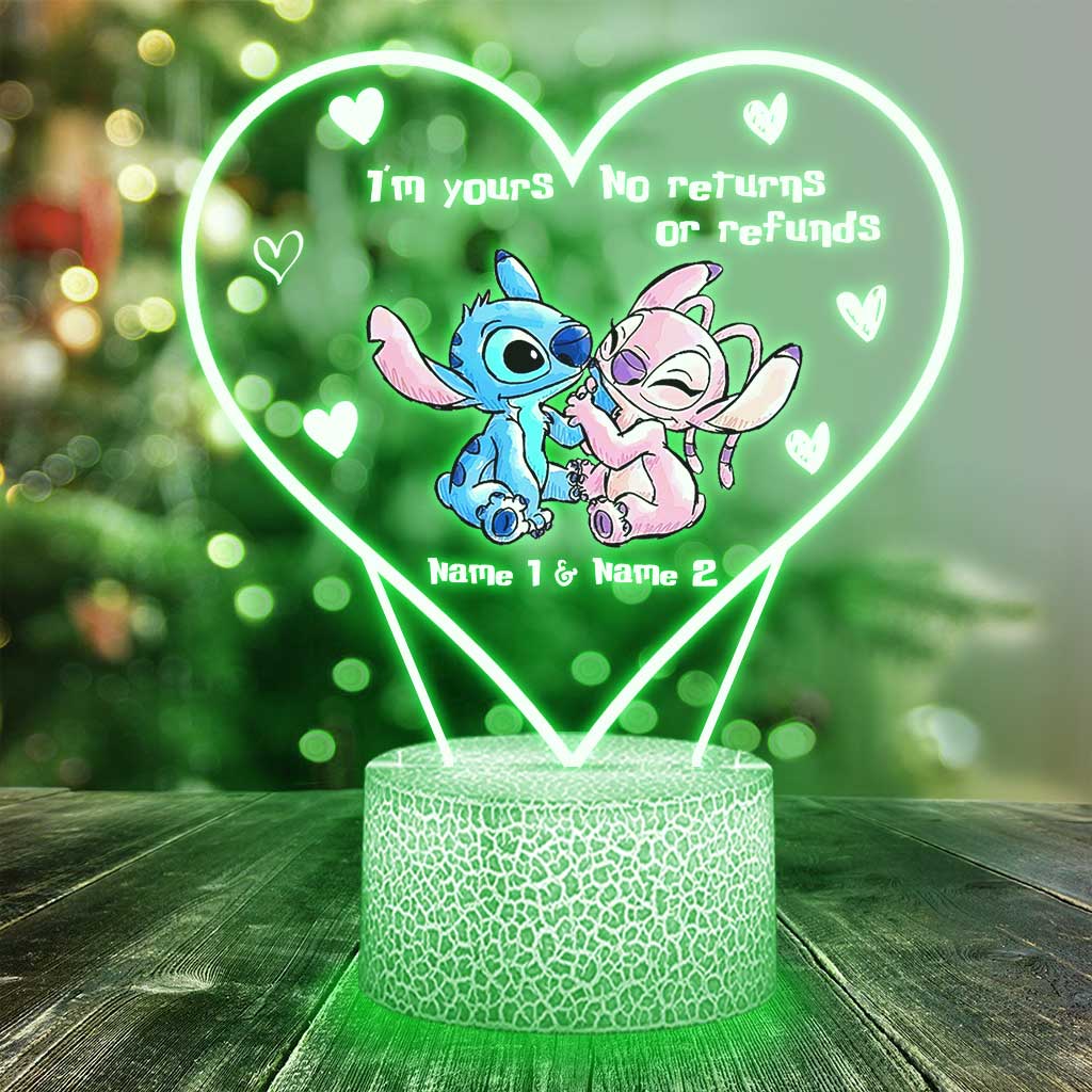 Personalized Ohana Shaped Plaque Light Base Custom Couple Gift for Valentine's Day Shaped Plaque Light Base GradoCreations