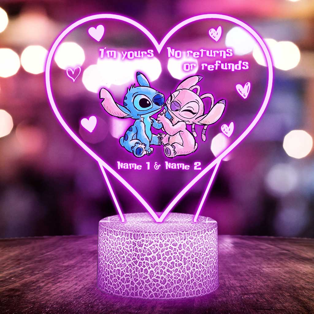 Personalized Ohana Shaped Plaque Light Base Custom Couple Gift for Valentine's Day Shaped Plaque Light Base GradoCreations