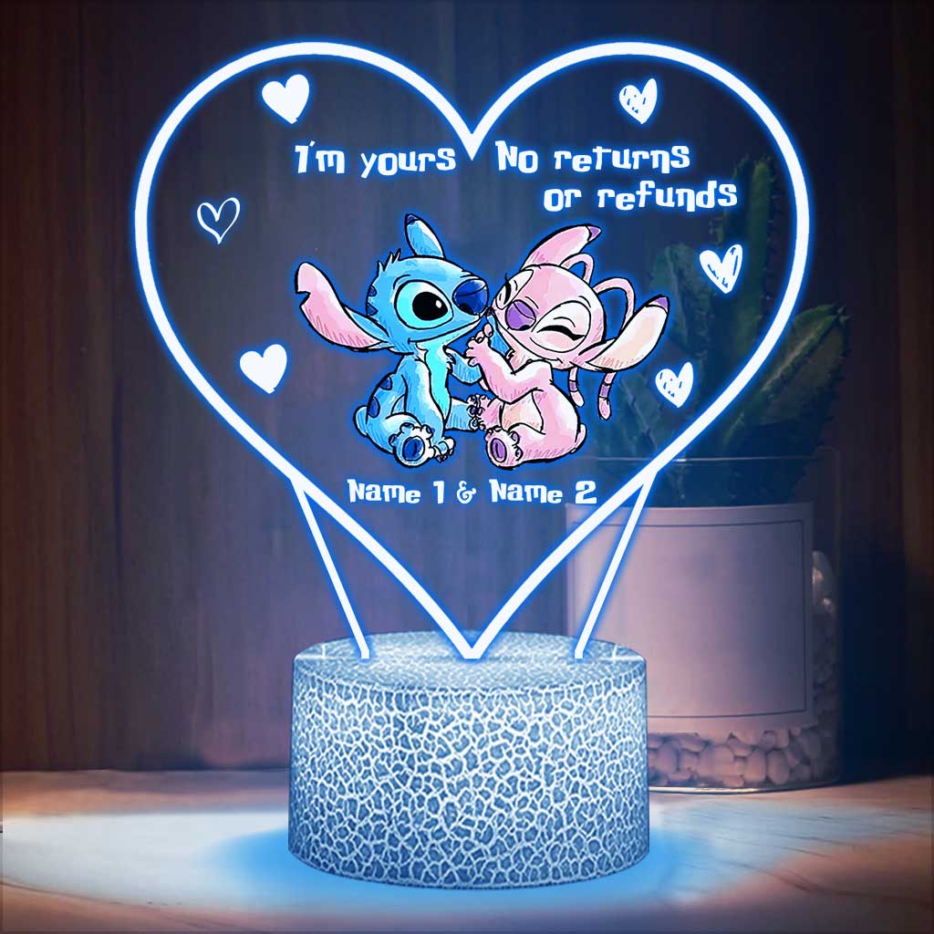 Personalized Ohana Shaped Plaque Light Base Custom Couple Gift for Valentine's Day Shaped Plaque Light Base GradoCreations