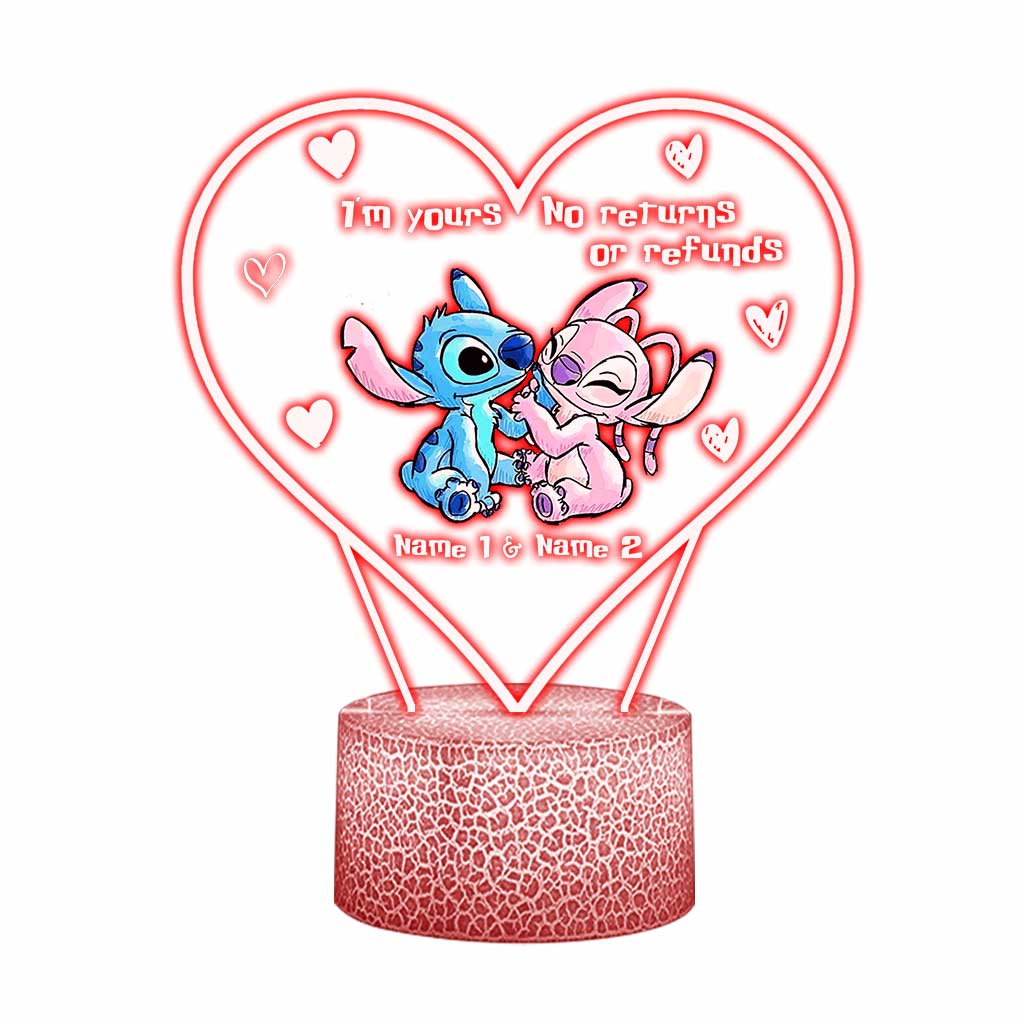 Personalized Ohana Shaped Plaque Light Base Custom Couple Gift for Valentine's Day Shaped Plaque Light Base GradoCreations