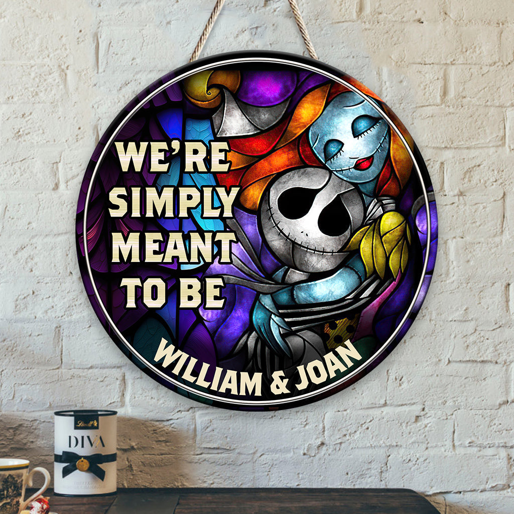 Personalized Round Wood Sign We're Simply Meant to Be Gift for Couple Round Wood Sign GradoCreations