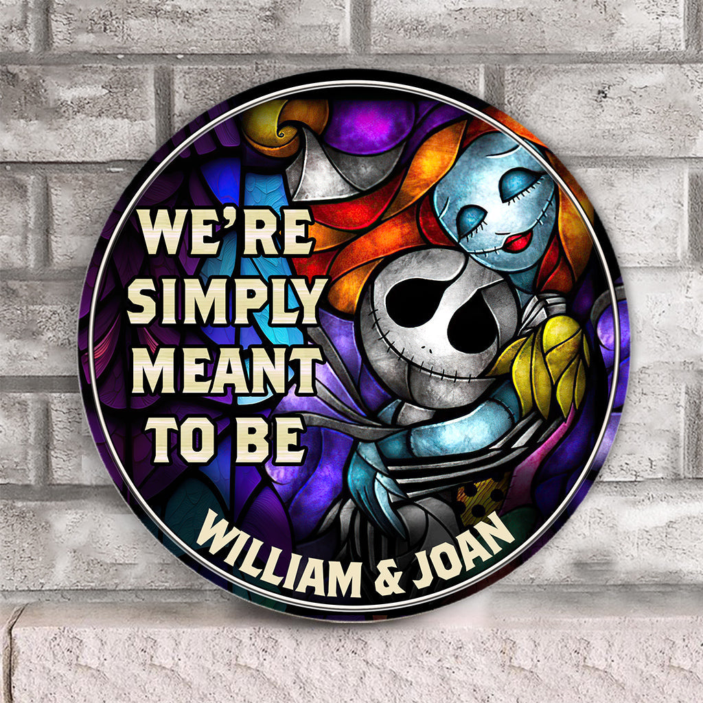 Personalized Round Wood Sign We're Simply Meant to Be Gift for Couple Round Wood Sign GradoCreations