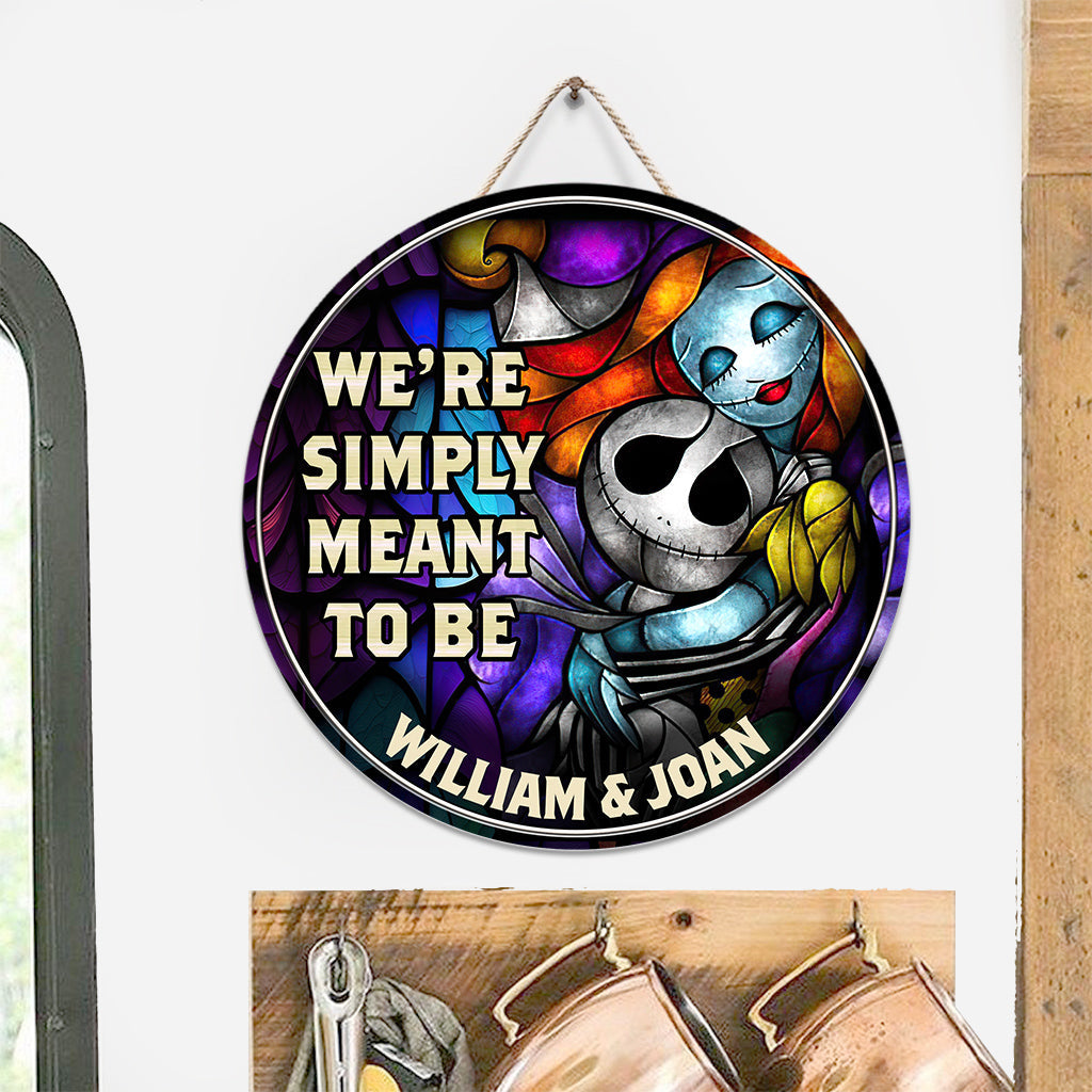 Personalized Round Wood Sign We're Simply Meant to Be Gift for Couple Round Wood Sign GradoCreations