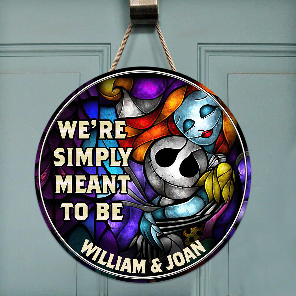 Personalized Round Wood Sign We're Simply Meant to Be Gift for Couple Round Wood Sign GradoCreations