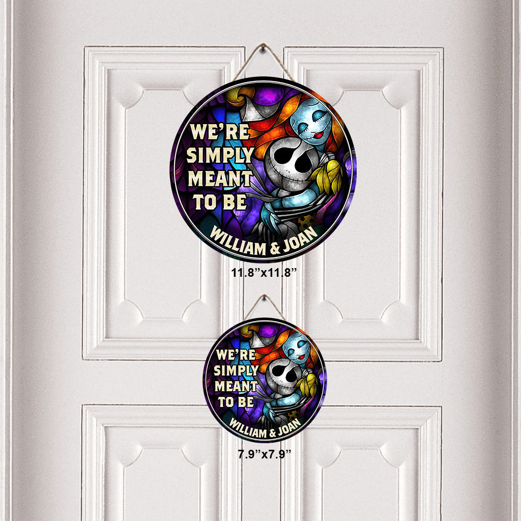 Personalized Round Wood Sign We're Simply Meant to Be Gift for Couple Round Wood Sign GradoCreations