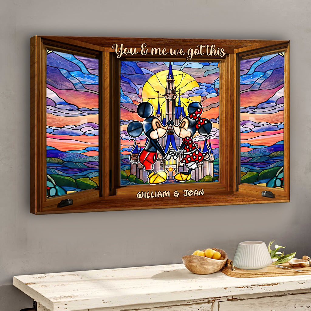 Personalized Disney Mouse Canvas Print Custom Name Gift for Couples Canvas And Poster GradoCreations