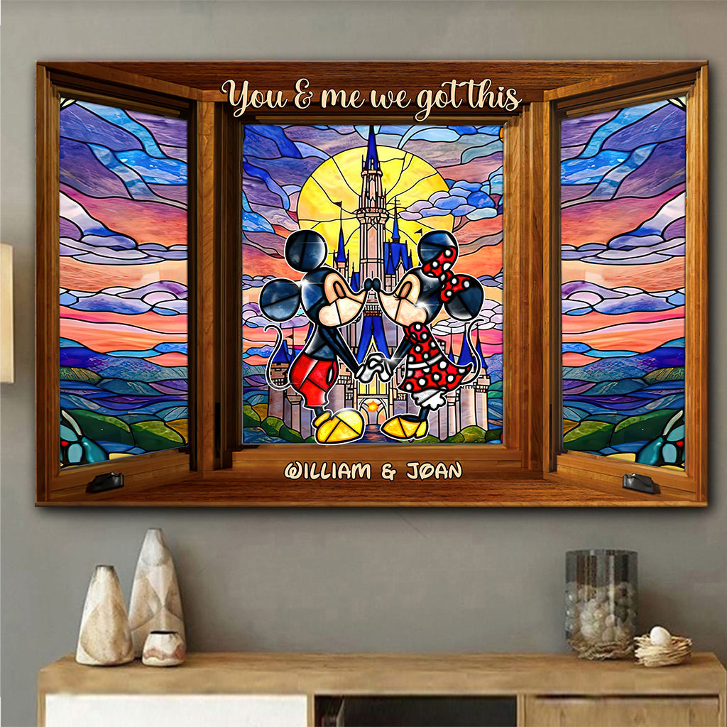 Personalized Disney Mouse Canvas Print Custom Name Gift for Couples Canvas And Poster GradoCreations
