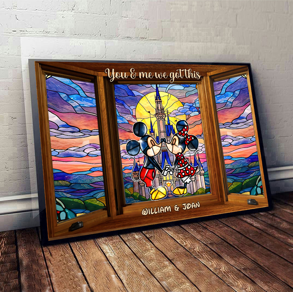 Personalized Disney Mouse Canvas Print Custom Name Gift for Couples Canvas And Poster GradoCreations