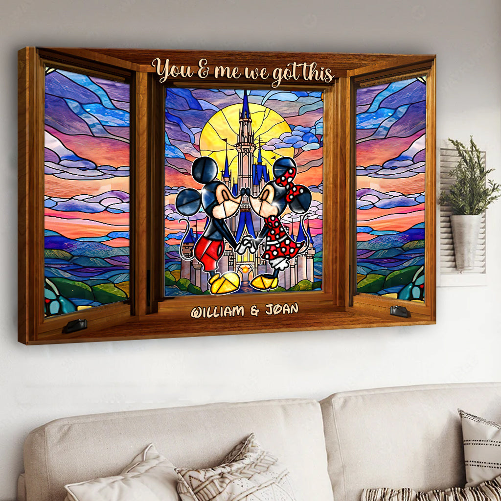 Personalized Disney Mouse Canvas Print Custom Name Gift for Couples Canvas And Poster GradoCreations