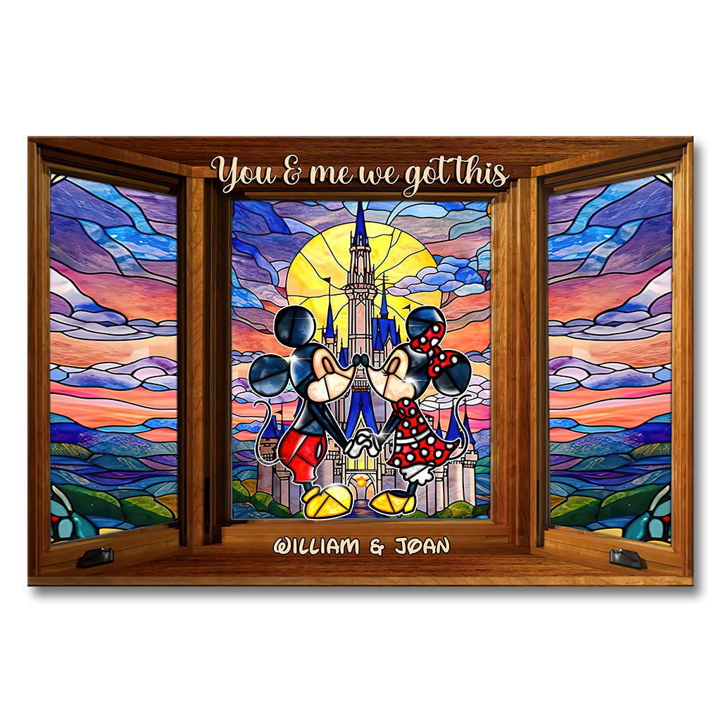 Personalized Disney Mouse Canvas Print Custom Name Gift for Couples Canvas And Poster GradoCreations