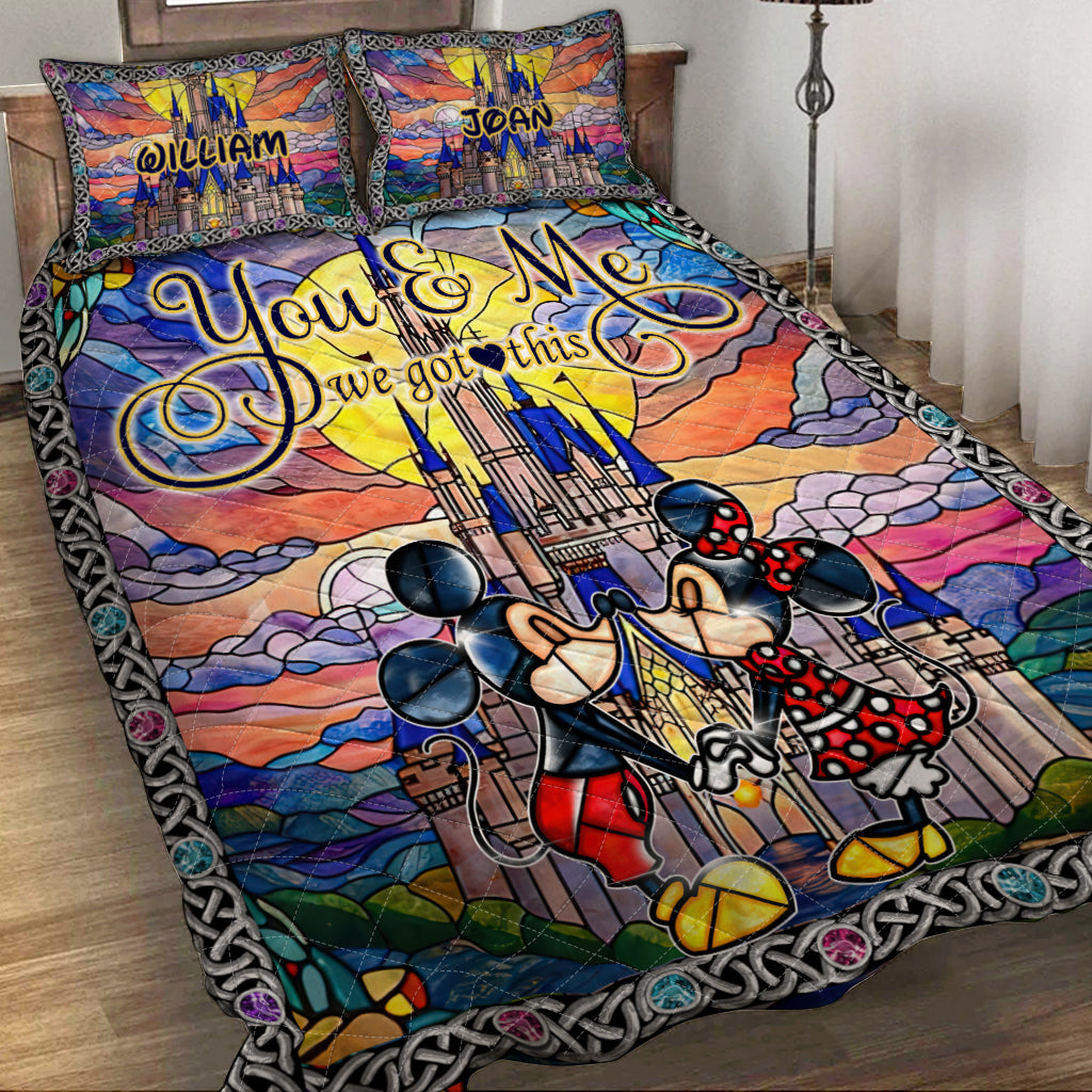 Personalized Mickey & Minnie Quilt Set Custom Names for Couples Quilt Set GradoCreations