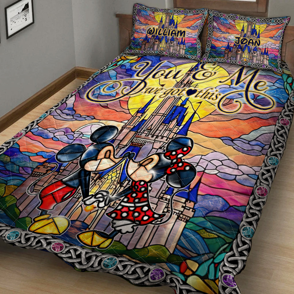 Personalized Mickey & Minnie Quilt Set Custom Names for Couples Quilt Set GradoCreations