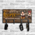 Personalized Wood Mouse Key Rack Family Name Home Decor Key Rack GradoCreations