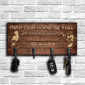 Personalized Love and Laughter Key Rack with Custom Names - Rustic Wooden Design Key Rack GradoCreations
