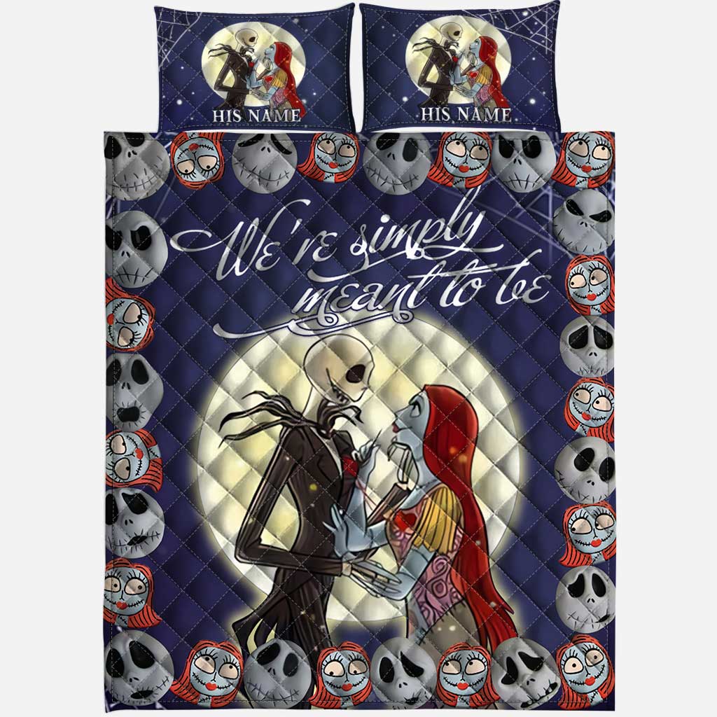 Personalized Nightmare Before Christmas Quilt Set for Couples Quilt Set GradoCreations