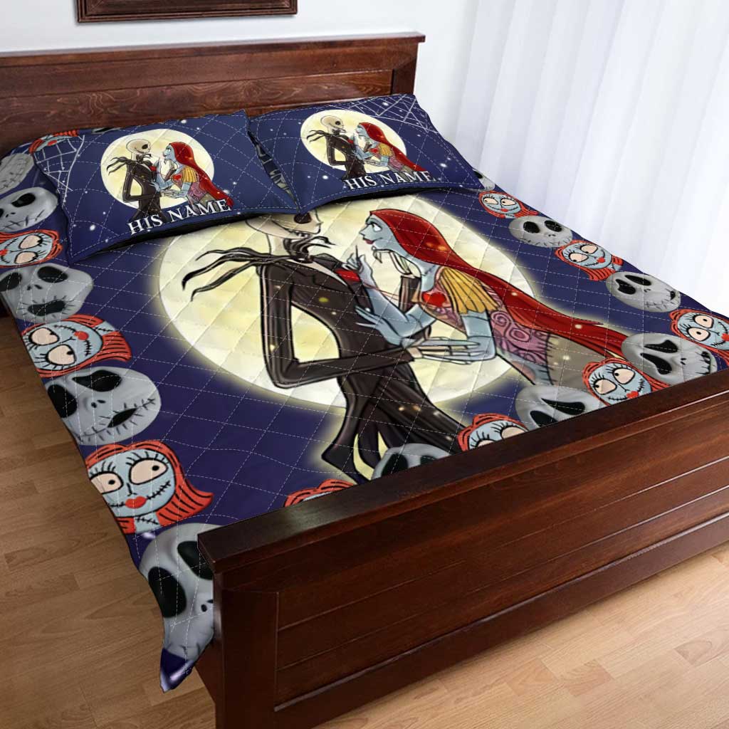 Personalized Nightmare Before Christmas Quilt Set for Couples Quilt Set GradoCreations