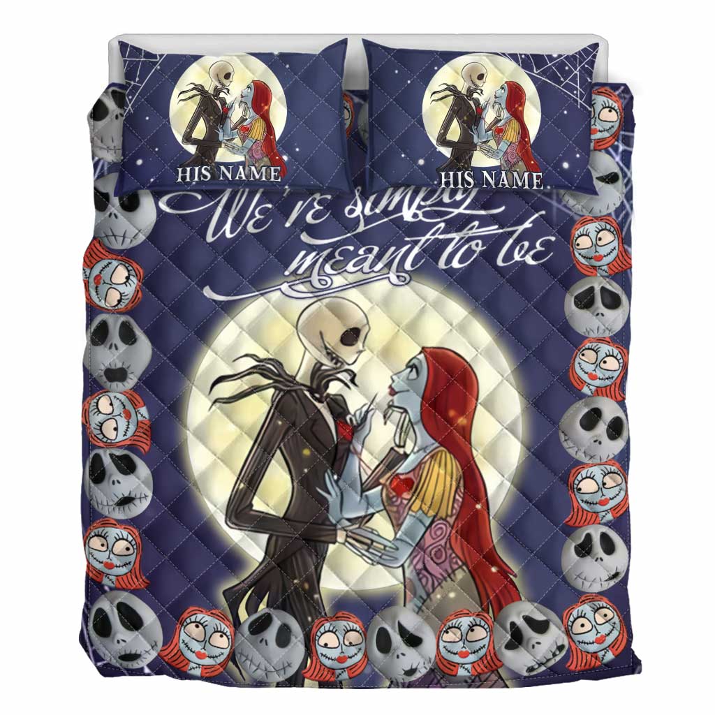 Personalized Nightmare Before Christmas Quilt Set for Couples Quilt Set GradoCreations