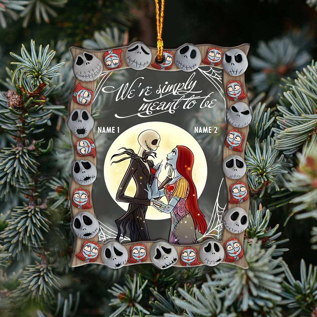 Personalized Nightmare Before Christmas Ornament with Names for Couples Gift Layers Mix Ornament GradoCreations