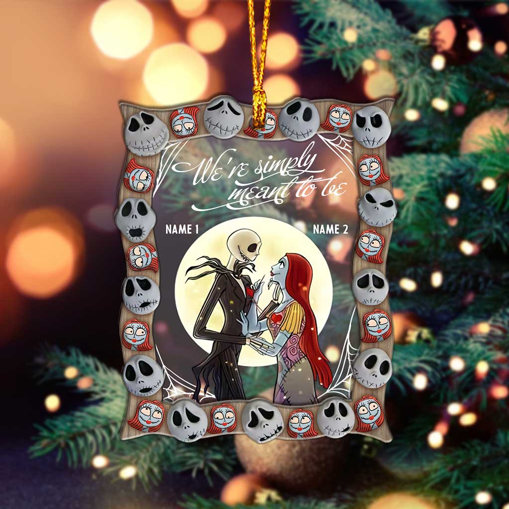 Personalized Nightmare Before Christmas Ornament with Names for Couples Gift Layers Mix Ornament GradoCreations