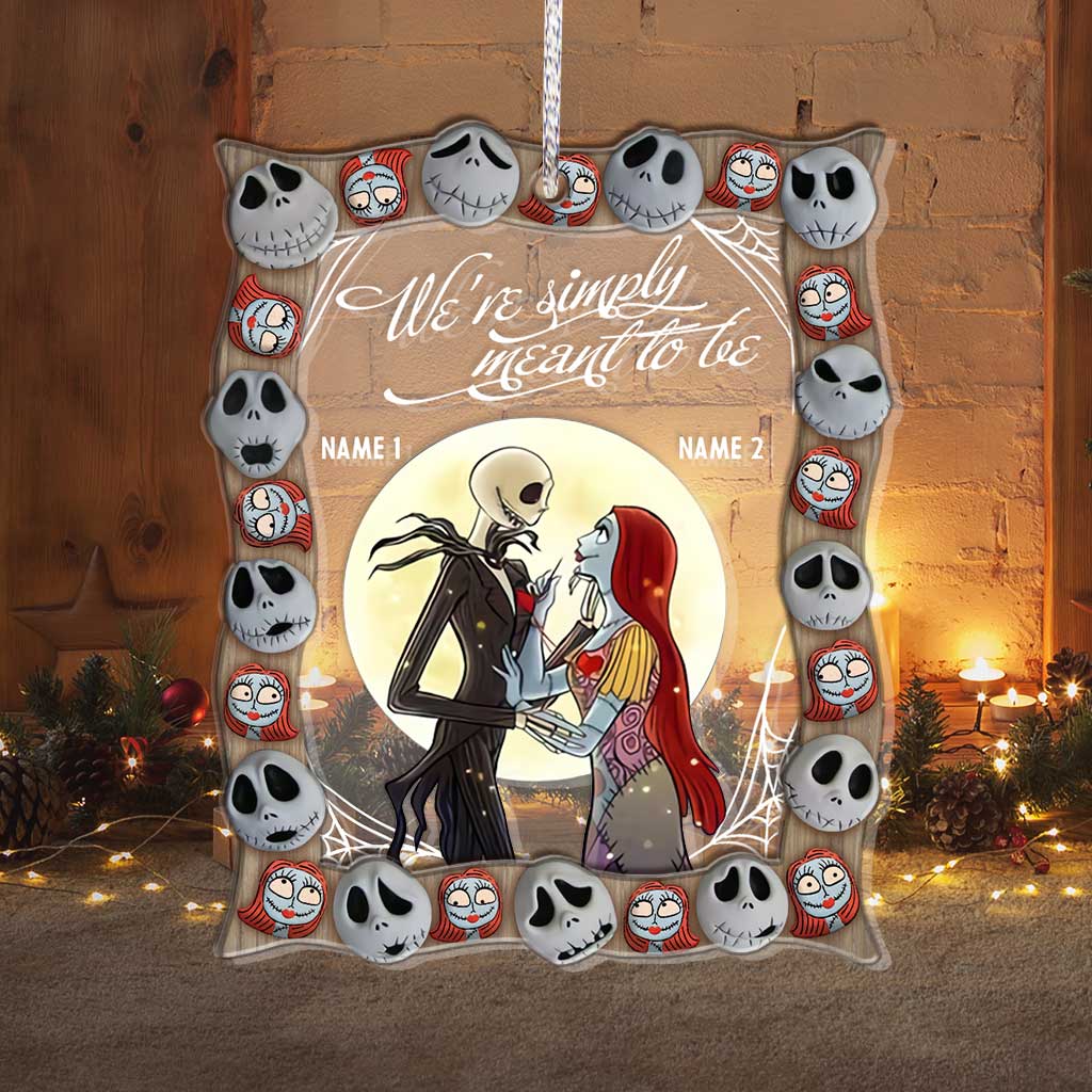 Personalized Nightmare Before Christmas Ornament with Names for Couples Gift Layers Mix Ornament GradoCreations