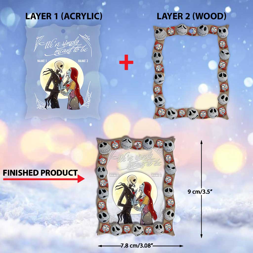 Personalized Nightmare Before Christmas Ornament with Names for Couples Gift Layers Mix Ornament GradoCreations