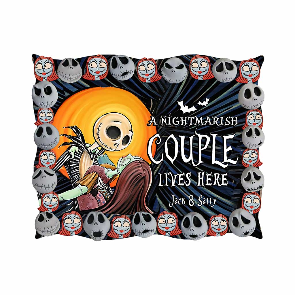 Personalized Nightmare Shaped Doormat Custom Couple Gift Halloween Shaped Doormat GradoCreations