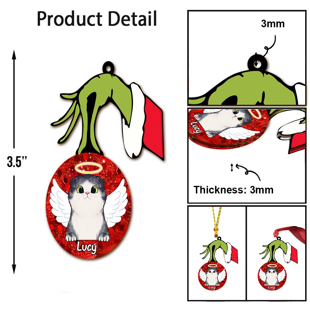 Personalized Cat Ornament Printed on Both Sides Unique Christmas Gift Ornament GradoCreations
