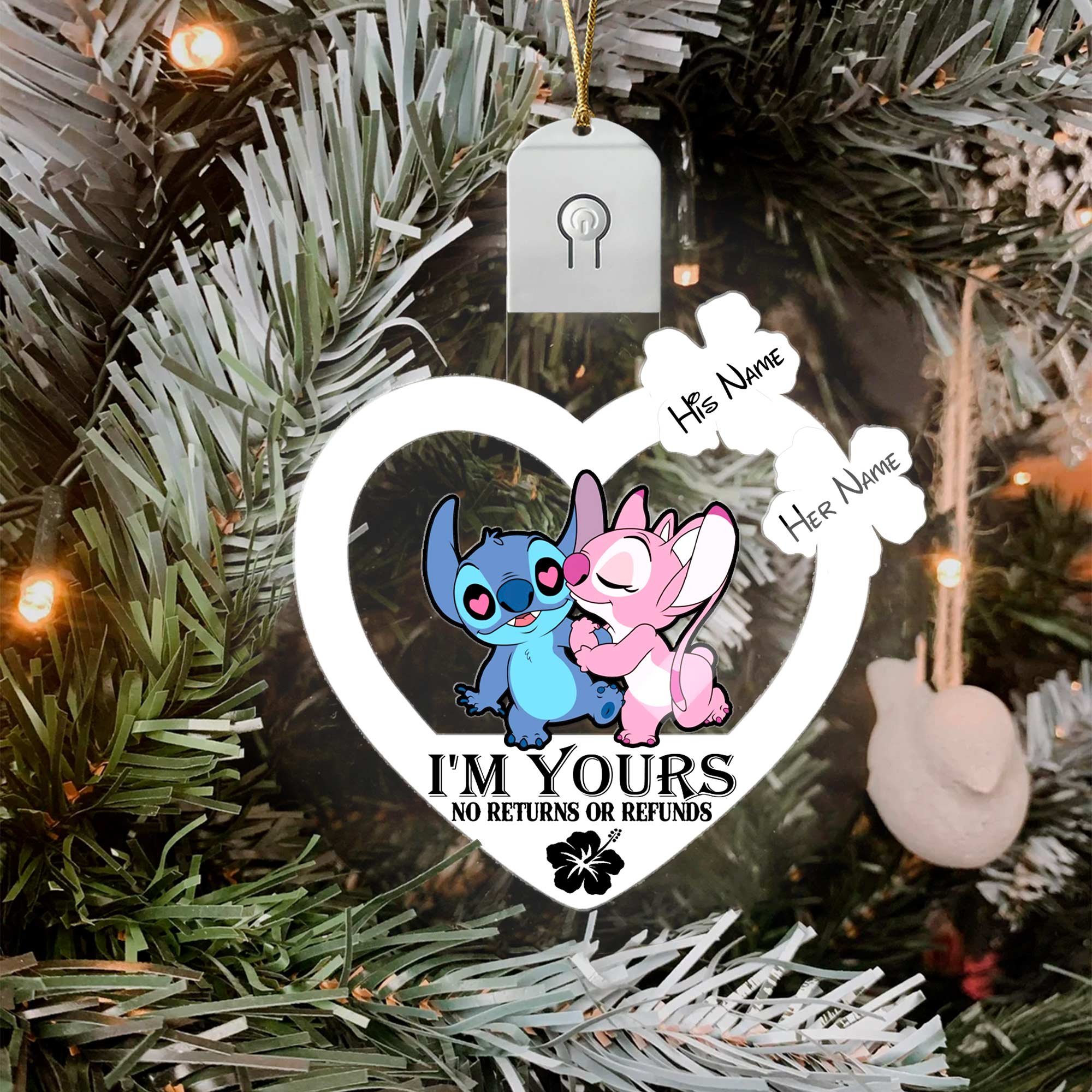 Personalized LED Acrylic Ornament I'm Yours Gift for Couples Led Acrylic Ornament GradoCreations