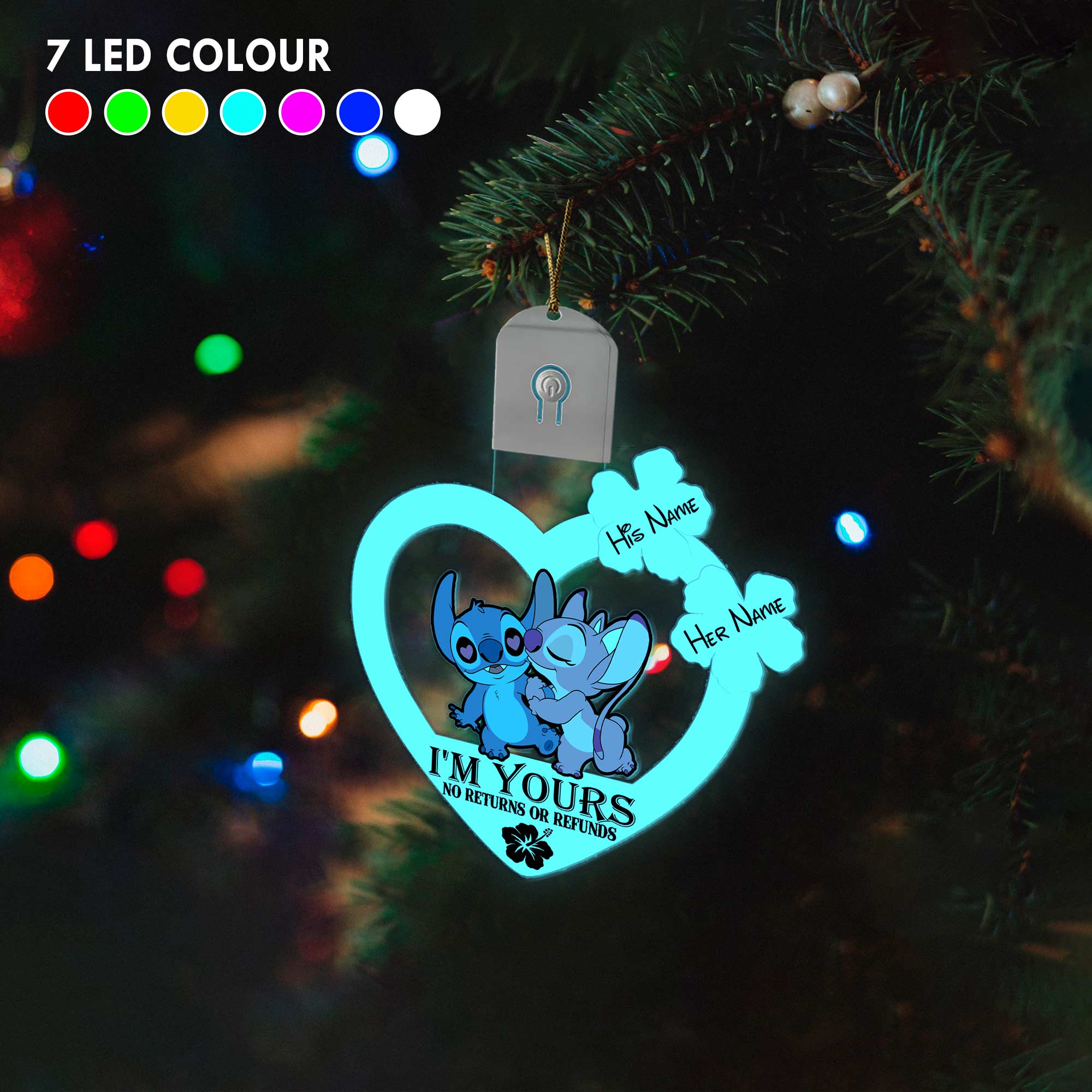 Personalized LED Acrylic Ornament I'm Yours Gift for Couples Led Acrylic Ornament GradoCreations