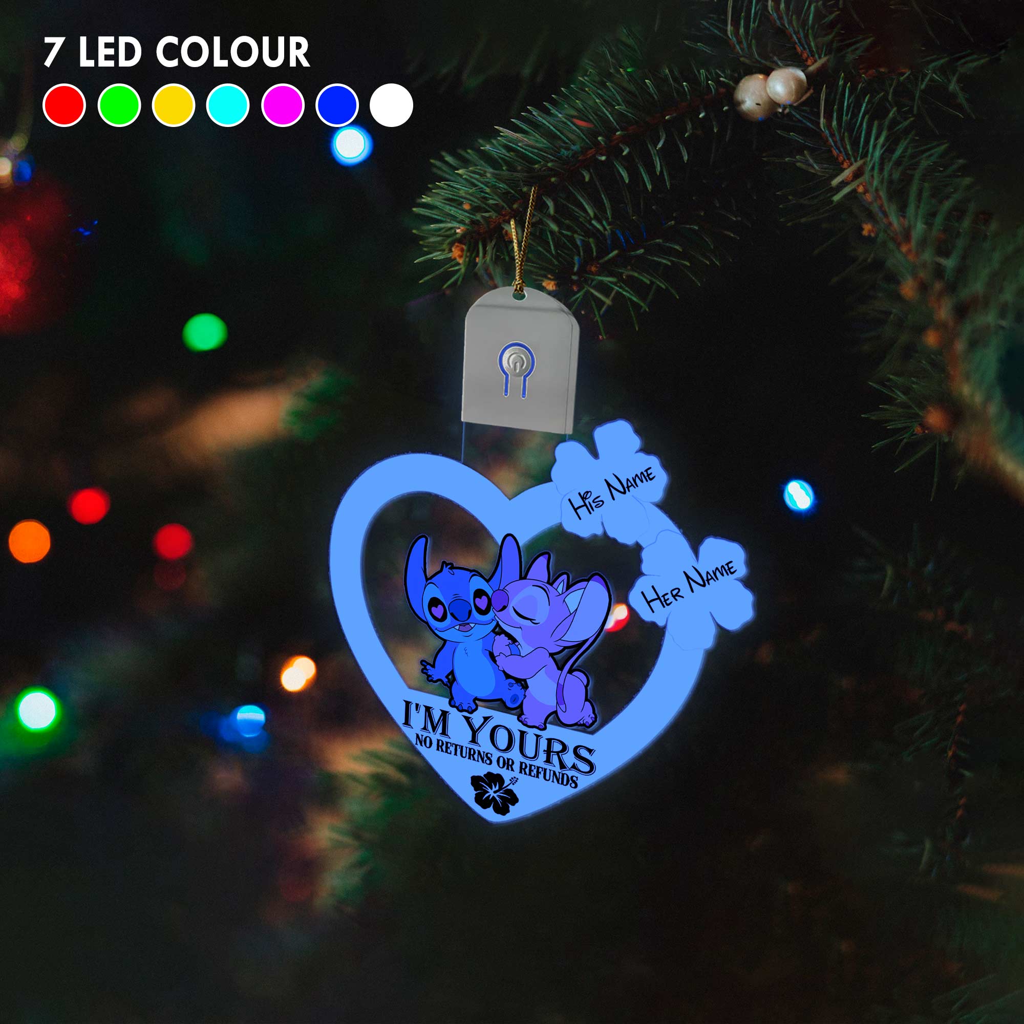 Personalized LED Acrylic Ornament I'm Yours Gift for Couples Led Acrylic Ornament GradoCreations