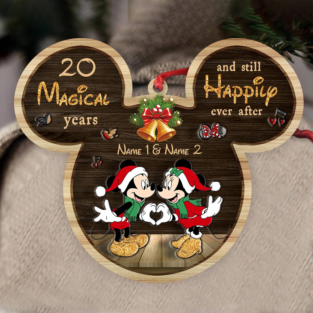 Personalized Christmas Mouse Ornament Custom Names Gift for Couple Ornament GradoCreations