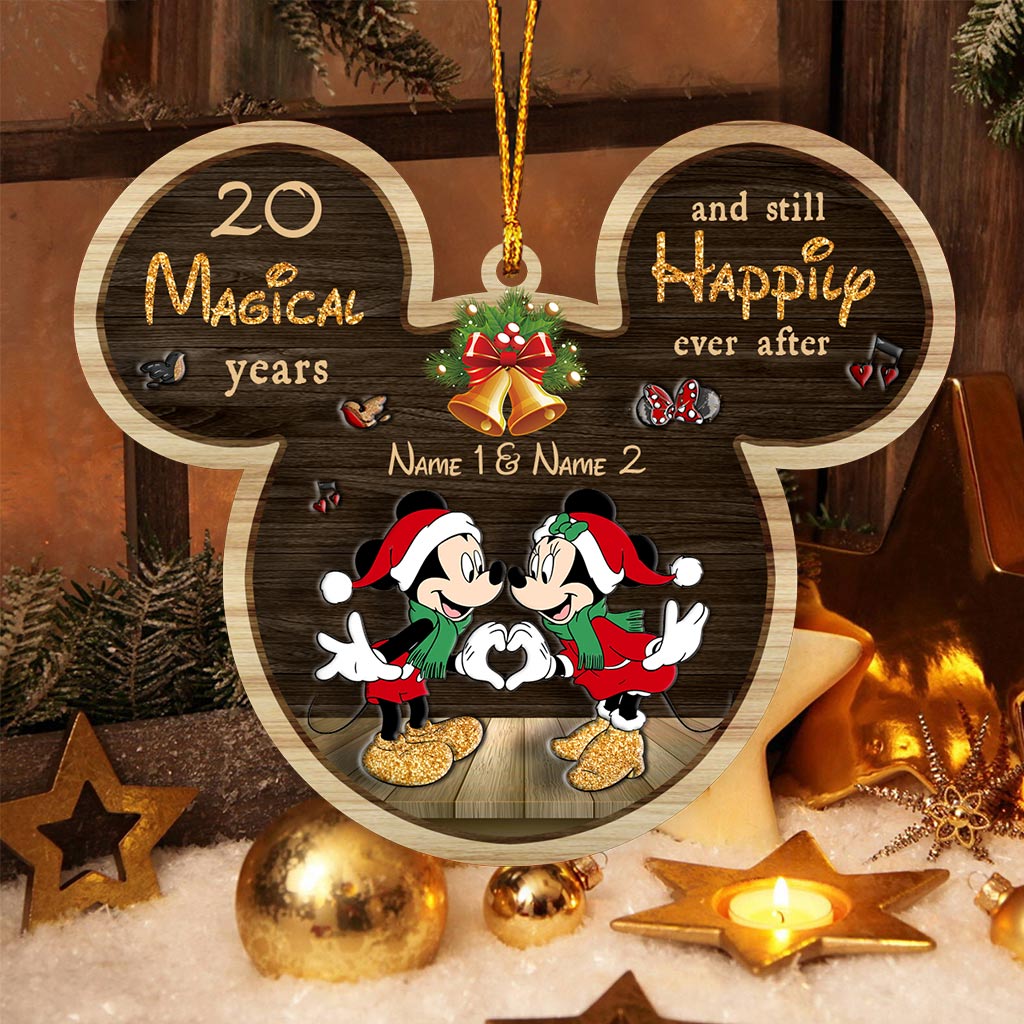 Personalized Christmas Mouse Ornament Custom Names Gift for Couple Ornament GradoCreations