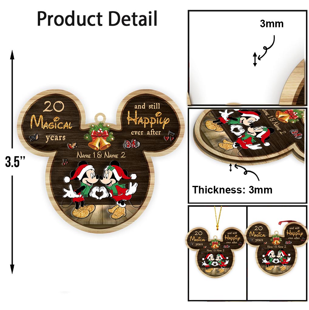 Personalized Christmas Mouse Ornament Custom Names Gift for Couple Ornament GradoCreations