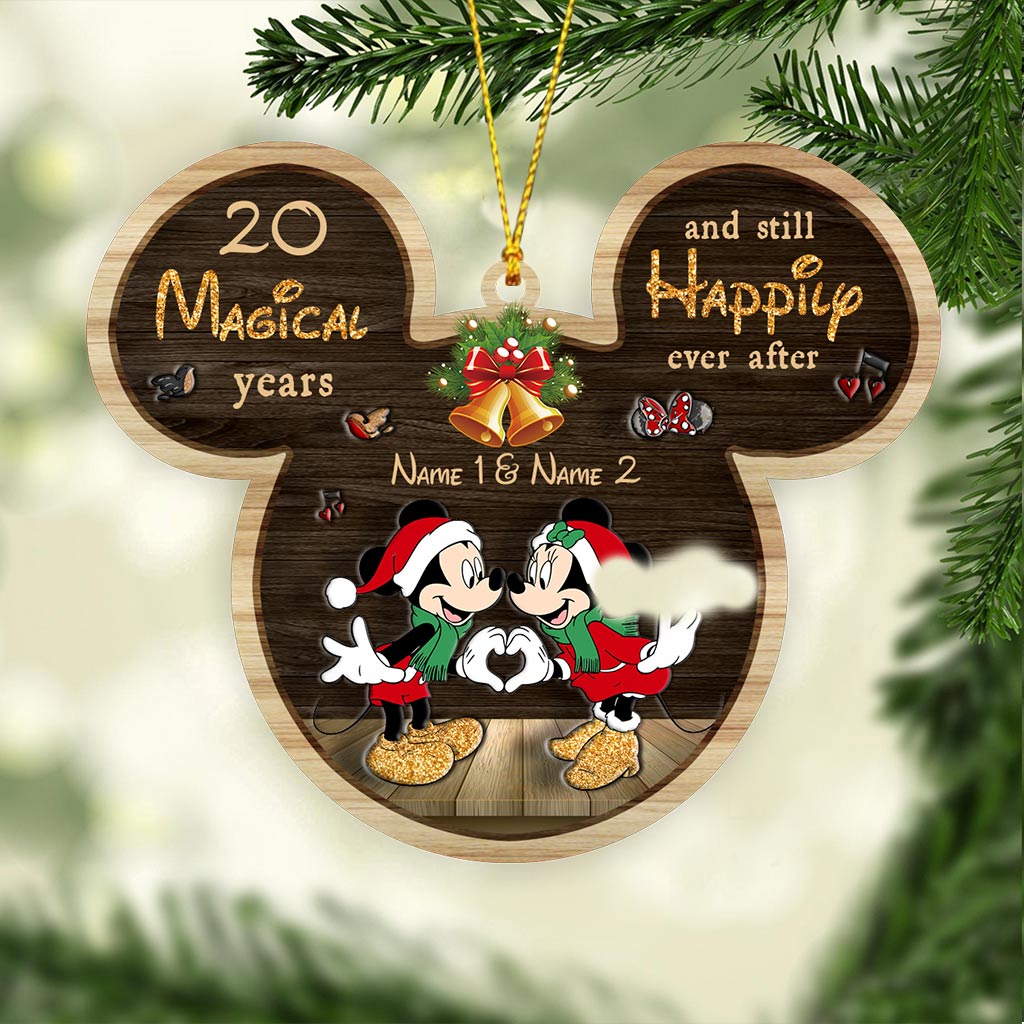 Personalized Christmas Mouse Ornament Custom Names Gift for Couple Ornament GradoCreations