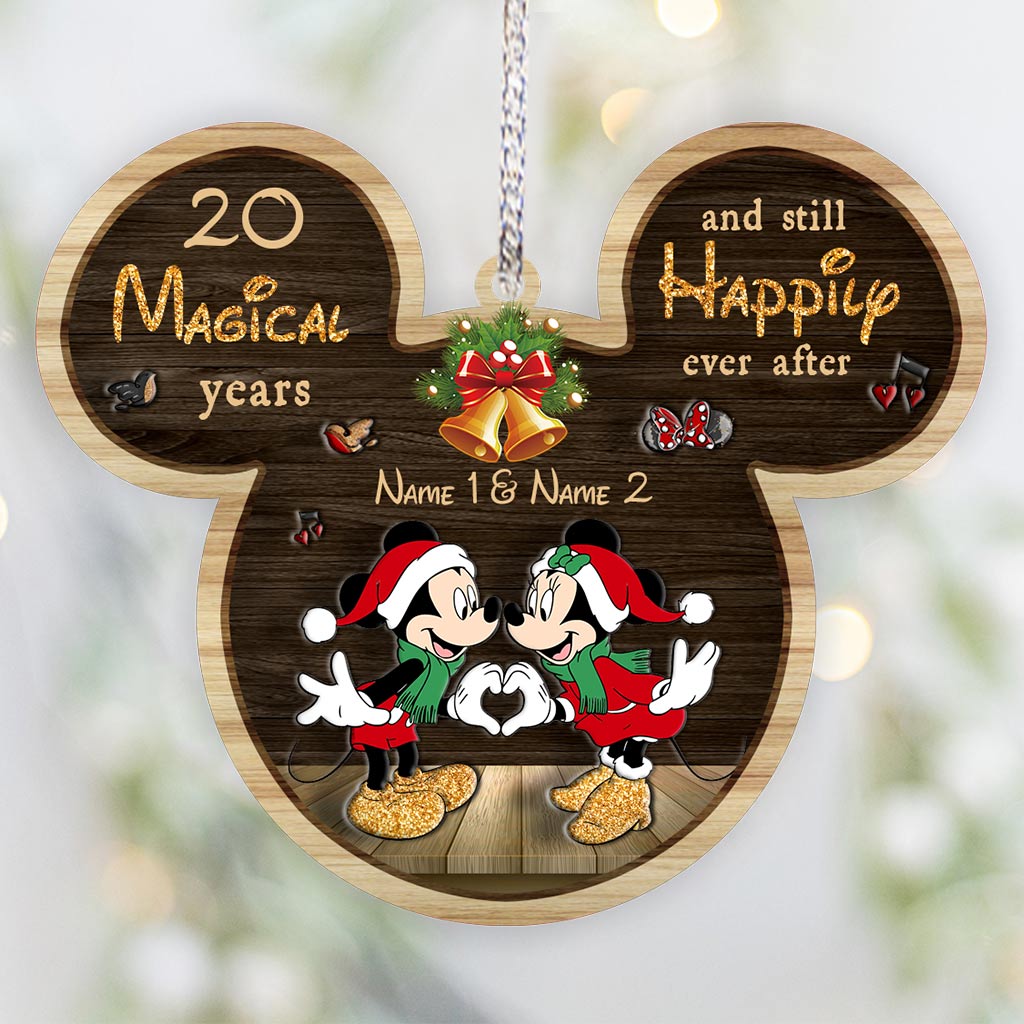Personalized Christmas Mouse Ornament Custom Names Gift for Couple Ornament GradoCreations