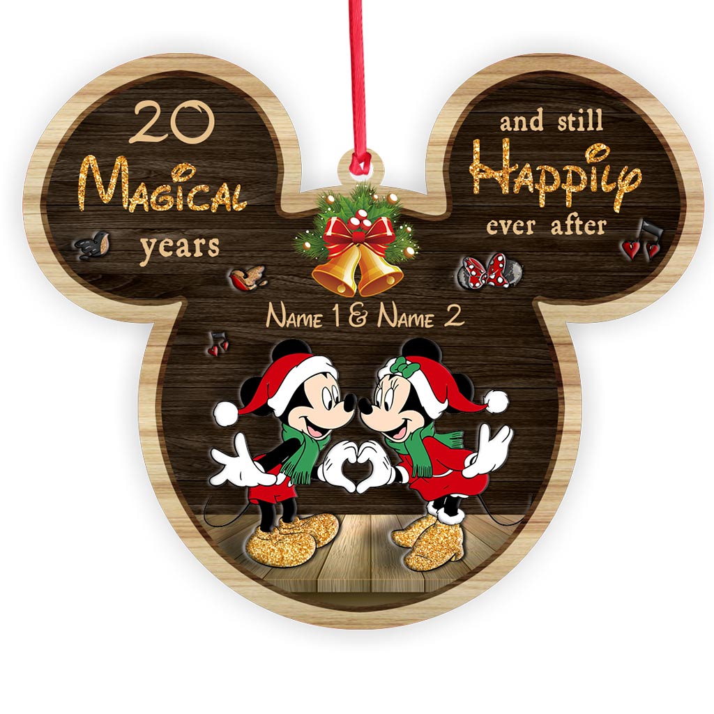Personalized Christmas Mouse Ornament Custom Names Gift for Couple Ornament GradoCreations