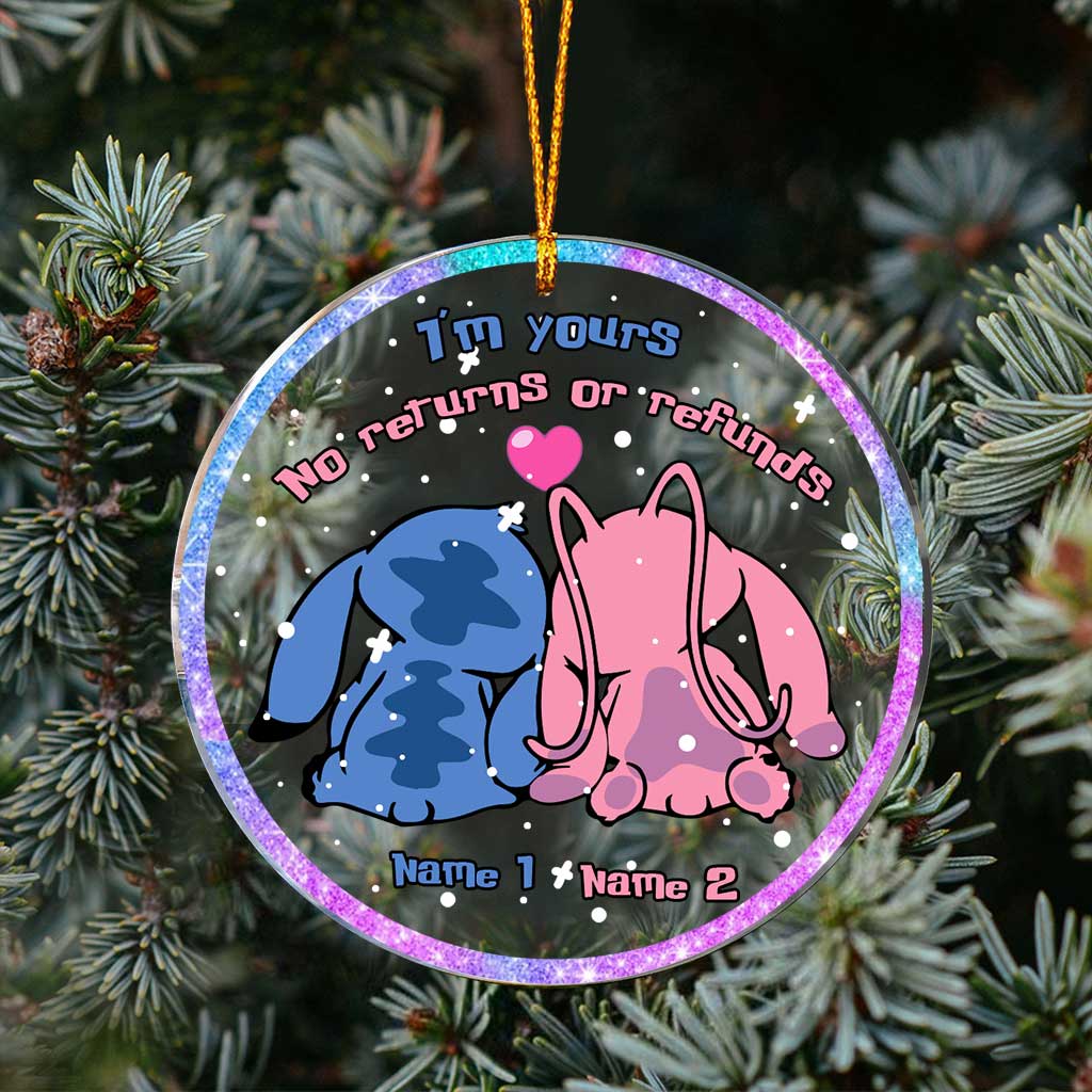 Personalized Christmas Couple Ornament Custom Names Acrylic Gift Ornament GradoCreations