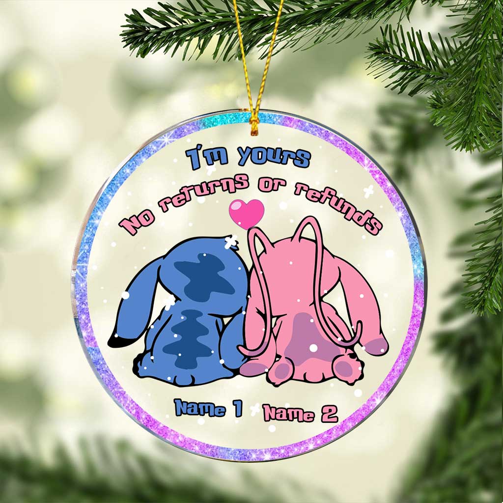Personalized Christmas Couple Ornament Custom Names Acrylic Gift Ornament GradoCreations