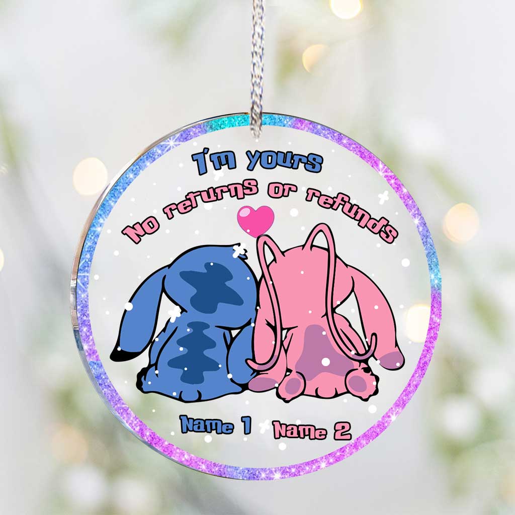 Personalized Christmas Couple Ornament Custom Names Acrylic Gift Ornament GradoCreations