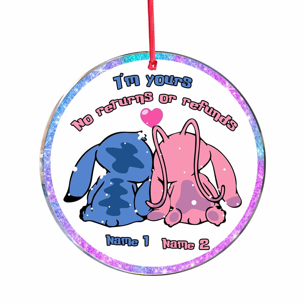 Personalized Christmas Couple Ornament Custom Names Acrylic Gift Ornament GradoCreations