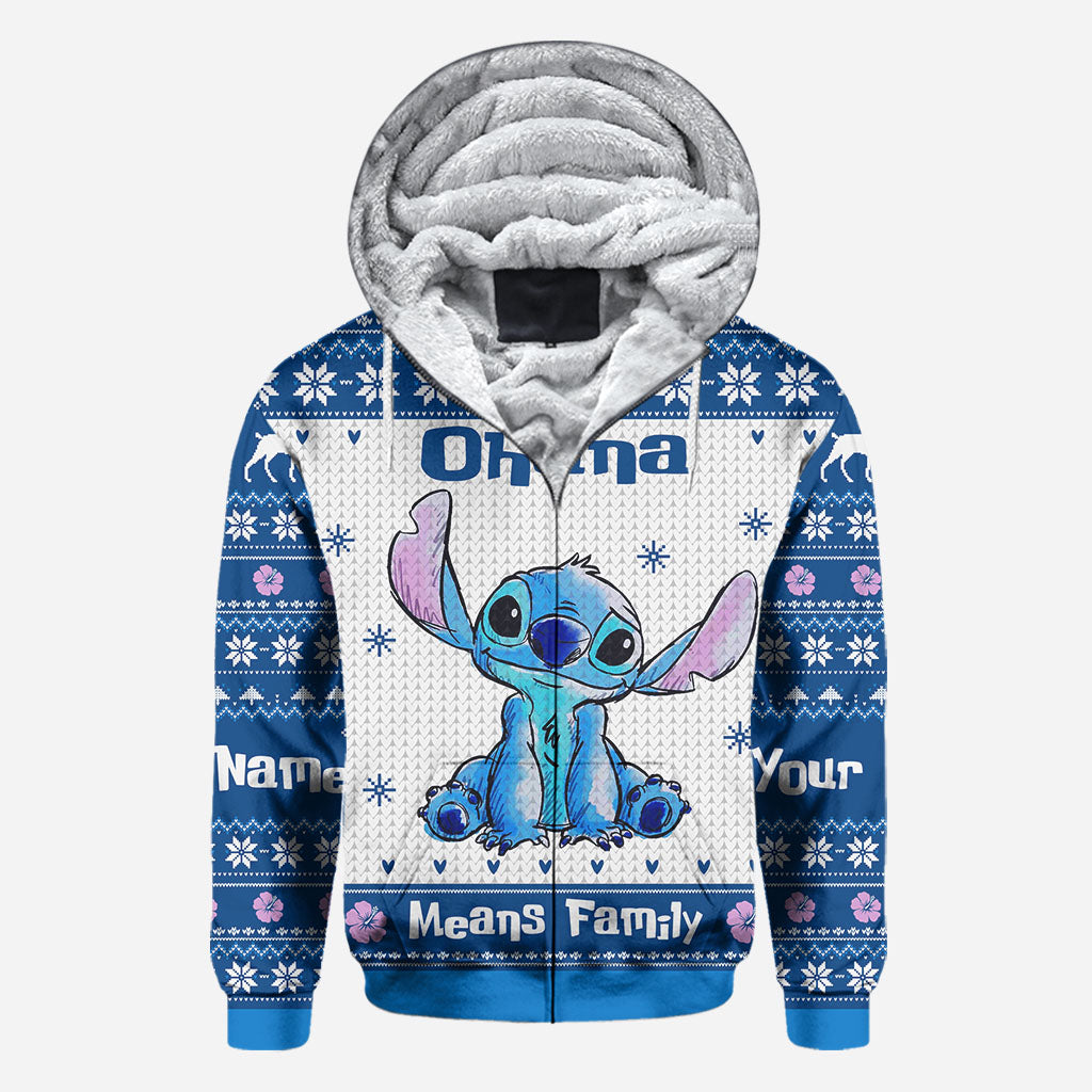 Personalized Ohana Means Family Christmas Hoodie All Over Print All Over Shirt GradoCreations