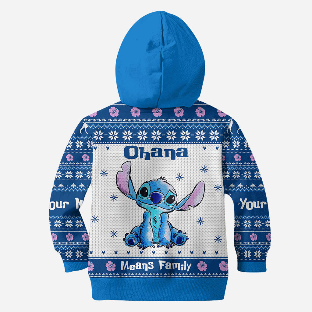 Personalized Ohana Means Family Christmas Hoodie All Over Print All Over Shirt GradoCreations