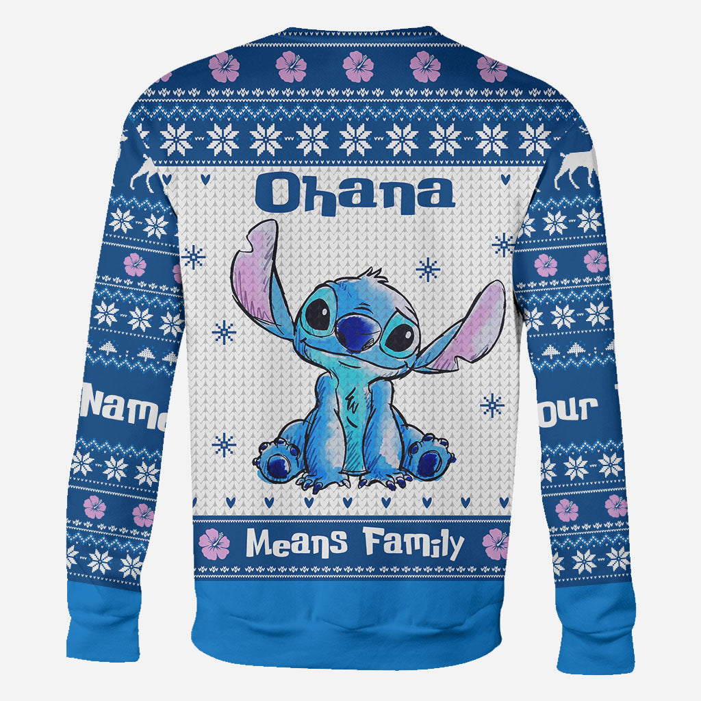 Personalized Ohana Means Family Christmas Hoodie All Over Print All Over Shirt GradoCreations