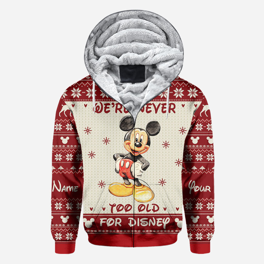Personalized Christmas Mickey Mouse All Over Hoodie Custom Name Gift for Disney Lovers All Over Shirt GradoCreations
