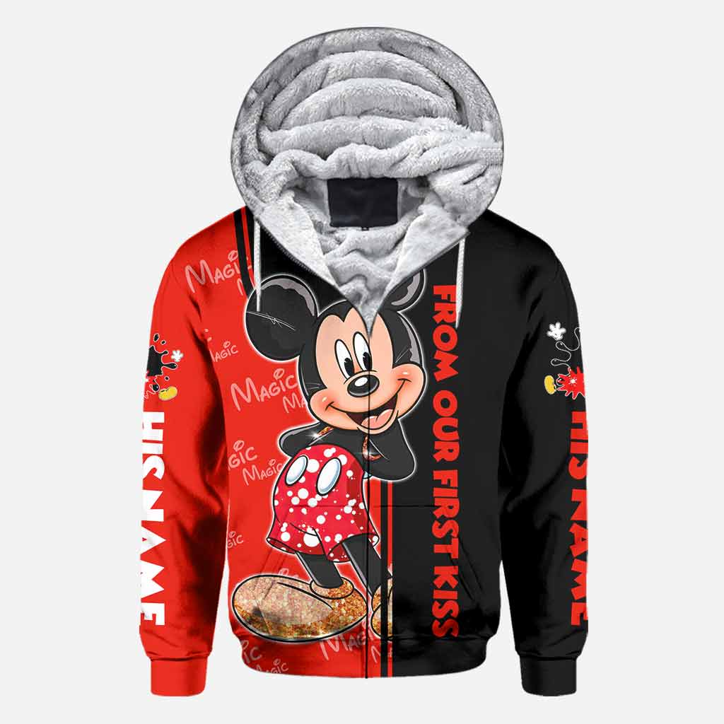 Personalized All Over Print Couple Hoodie Custom Names Gift for Engagement All Over Shirt GradoCreations