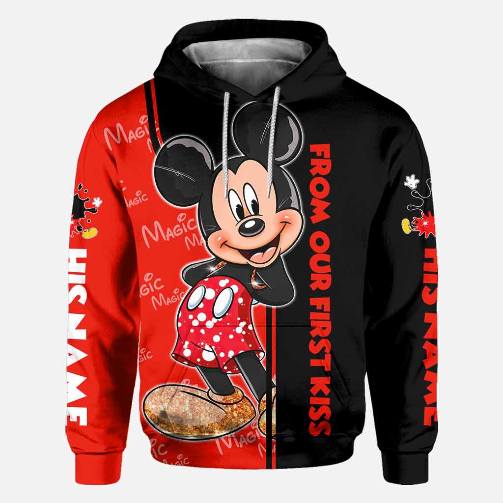 Personalized All Over Print Couple Hoodie Custom Names Gift for Engagement All Over Shirt GradoCreations