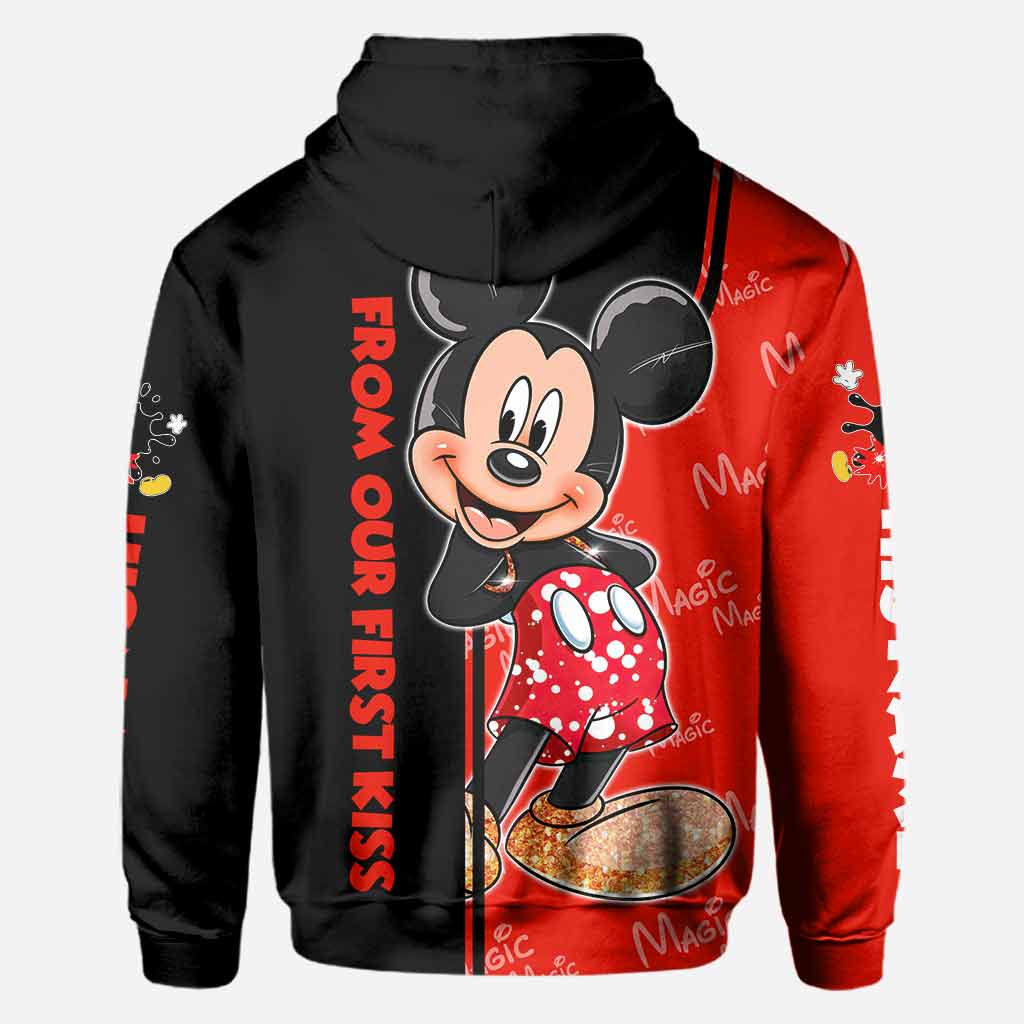 Personalized All Over Print Couple Hoodie Custom Names Gift for Engagement All Over Shirt GradoCreations