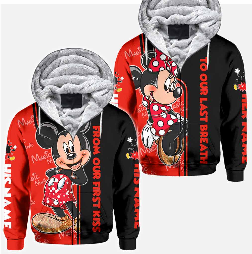 Personalized All Over Print Couple Hoodie Custom Names Gift for Engagement All Over Shirt GradoCreations