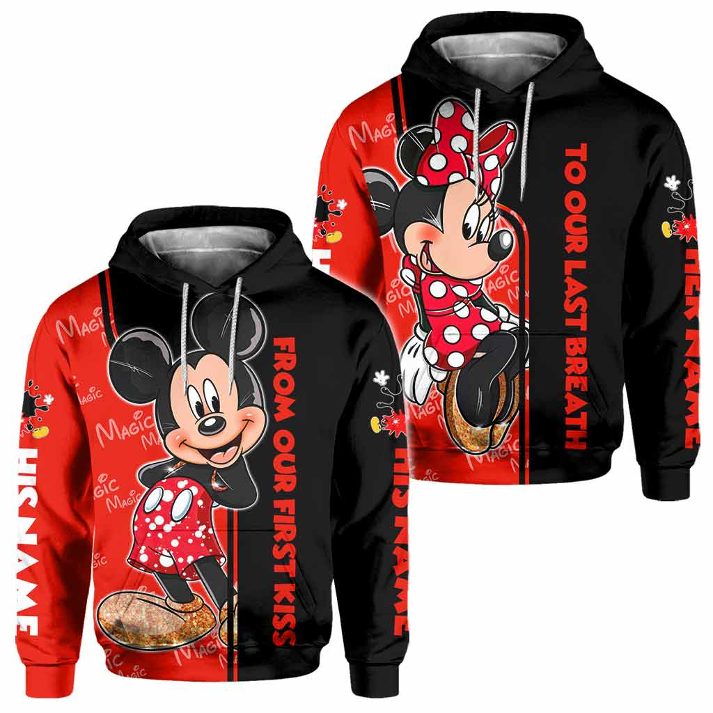 Personalized All Over Print Couple Hoodie Custom Names Gift for Engagement All Over Shirt GradoCreations