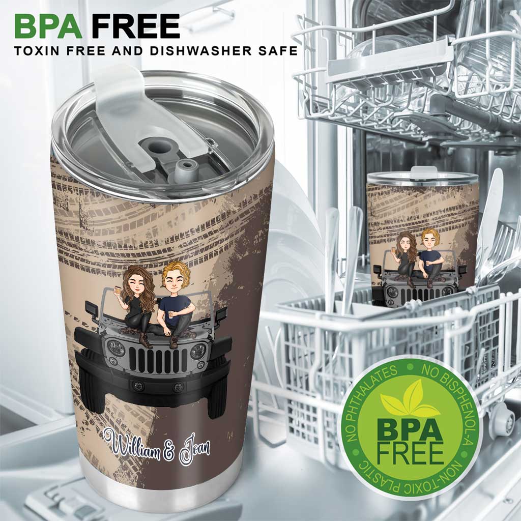 Personalized Couple Car Tumbler Custom Names Unique Gift Tumbler GradoCreations